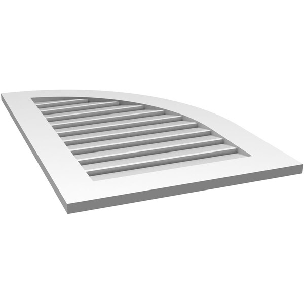 Ekena Millwork Quarter Round Top Right Surface Mount PVC Gable Vent w/ 3-1/2"W x 1"P Standard Frame, 24"W x 36"H - GVPQR24X3601SF