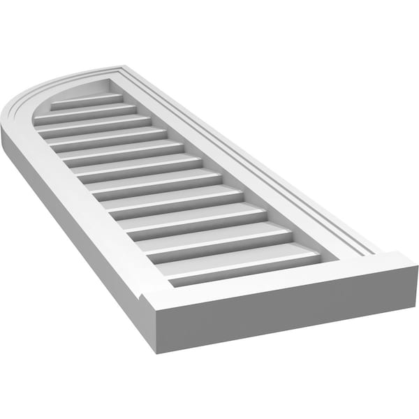 Ekena Millwork Quarter Round Top Left Surface Mount PVC Gable Vent w/ 2"W x 2"P Brickmould Sill Frame, 12"W x 38"H - GVPQL12X3803SF