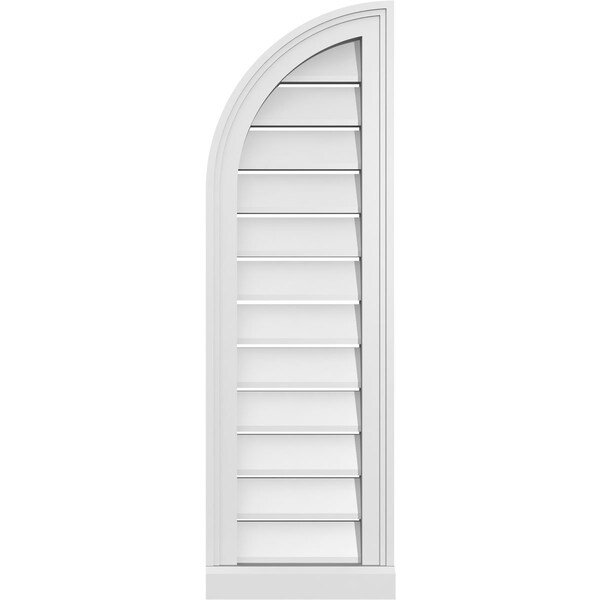 Ekena Millwork Quarter Round Top Left Surface Mount PVC Gable Vent w/ 2"W x 2"P Brickmould Sill Frame, 12"W x 38"H - GVPQL12X3803SF