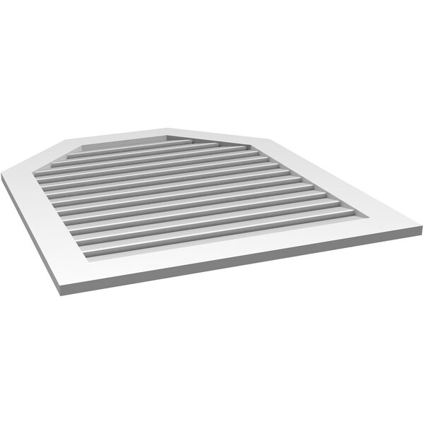 Ekena Millwork Octagonal Top Surface Mount PVC Gable Vent: Functional, w/ 3-1/2"W x 1"P Standard Frame, 36"W x 42"H - GVPOT36X4201SF