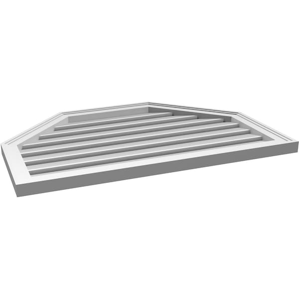 Ekena Millwork Octagonal Top Surface Mount PVC Gable Vent w/ 2"W x 1-1/2"P Brickmould Frame, 36"W x 24"H - GVPOT36X2402SF