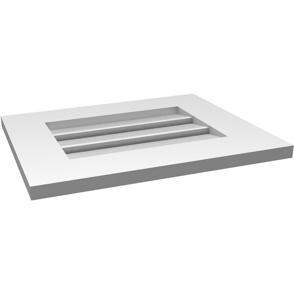 Ekena Millwork Vertical Surface Mount PVC Gable Vent: Functional, w/ 3-1/2"W x 1"P Standard Frame, 20"W x 16"H - GVPVE20X1601SF