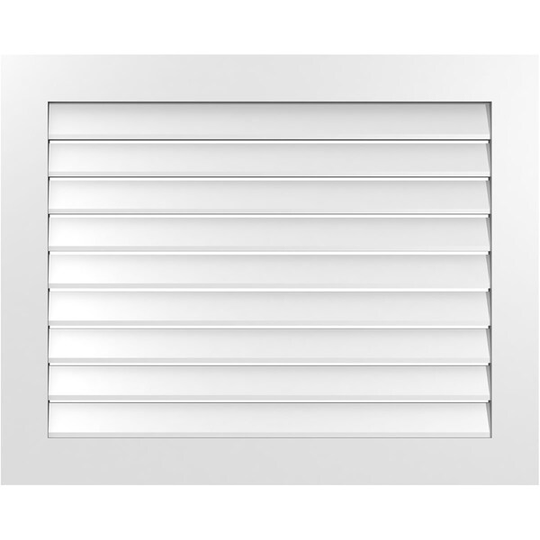 Ekena Millwork Vertical Surface Mount PVC Gable Vent: Functional, w/ 3-1/2"W x 1"P Standard Frame, 40"W x 32"H - GVPVE40X3201SF