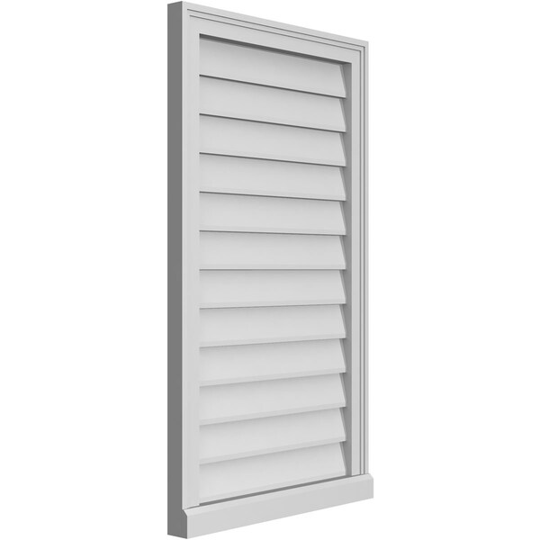 Ekena Millwork Vertical Surface Mount PVC Gable Vent w/ 2"W x 2"H , Brickmould Sill Frame, 22"W x 38"H - GVPVE22X3803SN