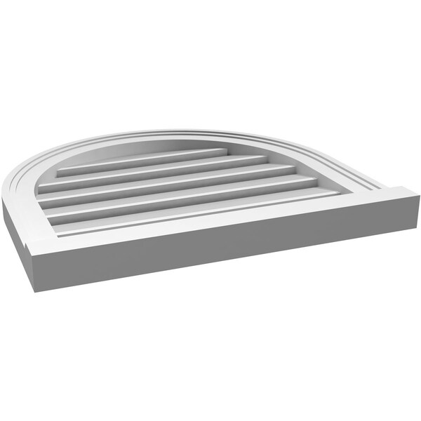 Ekena Millwork Round Top Surface Mount PVC Gable Vent: Functional, w/ 2"W x 2"P Brickmould Sill Frame, 22"W x 20"H - GVPRT22X2003SF