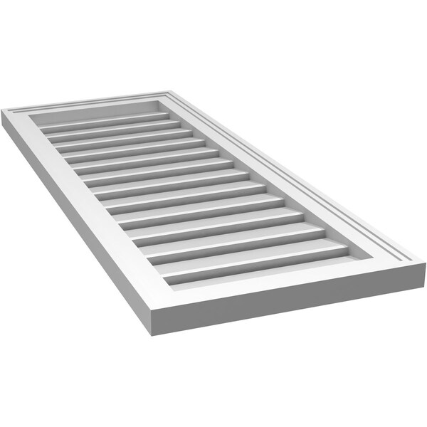 Ekena Millwork Vertical Surface Mount PVC Gable Vent: Functional, w/ 2"W x 1-1/2"P Brickmould Frame, 16"W x 40"H - GVPVE16X4002SF