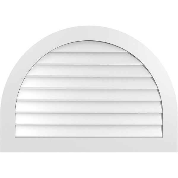 Ekena Millwork Round Top Surface Mount PVC Gable Vent: Non-Functional, w/ 3-1/2"W x 1"P Standard Frame, 42"W x 30"H - GVPRT42X3001SN
