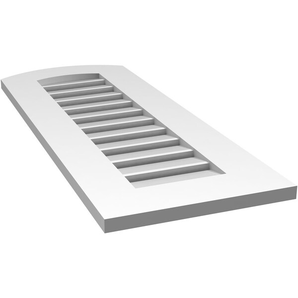 Ekena Millwork Arch Top Surface Mount PVC Gable Vent: Non-Functional, w/ 3-1/2"W x 1"P Standard Frame, 14"W x 34"H - GVPAR14X3401SN