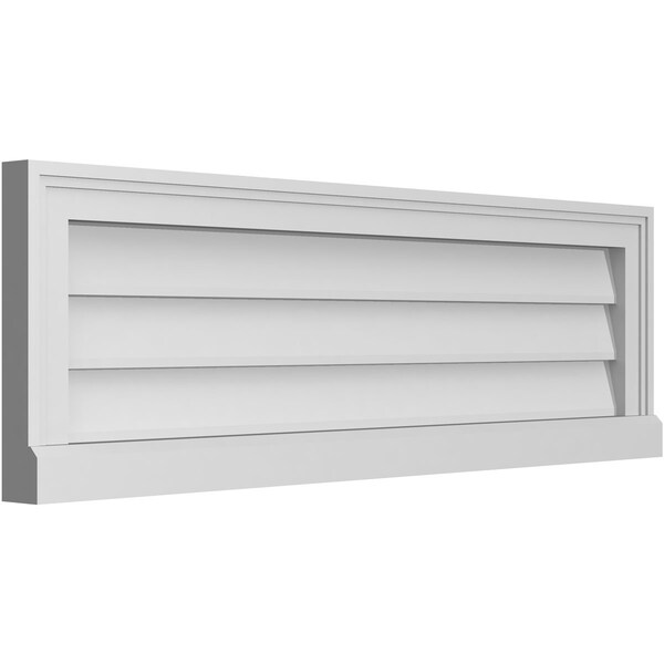 Ekena Millwork Vertical Surface Mount PVC Gable Vent w/ 2"W x 2"H , Brickmould Sill Frame, 38"W x 12"H - GVPVE38X1203SN