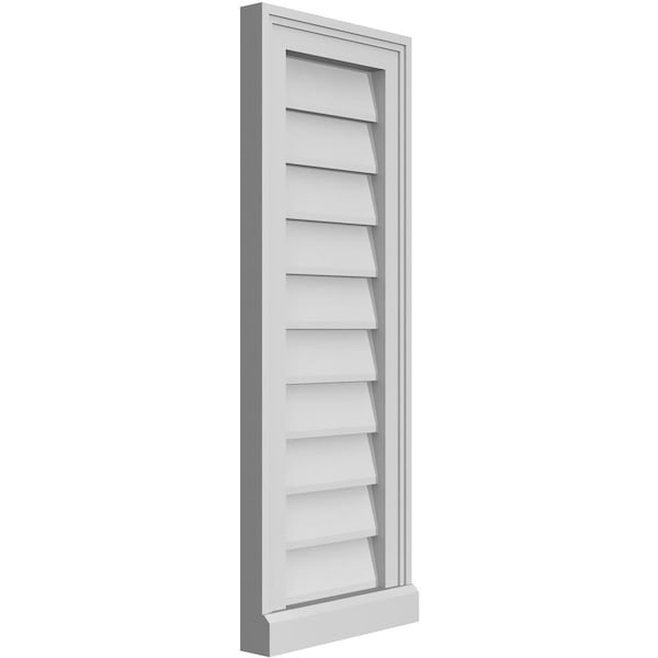 Ekena Millwork Vertical Surface Mount PVC Gable Vent w/ 2"W x 2"H , Brickmould Sill Frame, 12"W x 32"H - GVPVE12X3203SN