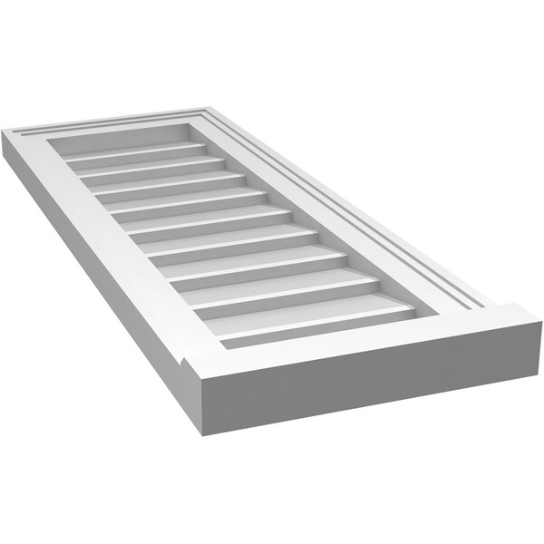 Ekena Millwork Vertical Surface Mount PVC Gable Vent w/ 2"W x 2"H , Brickmould Sill Frame, 12"W x 32"H - GVPVE12X3203SN