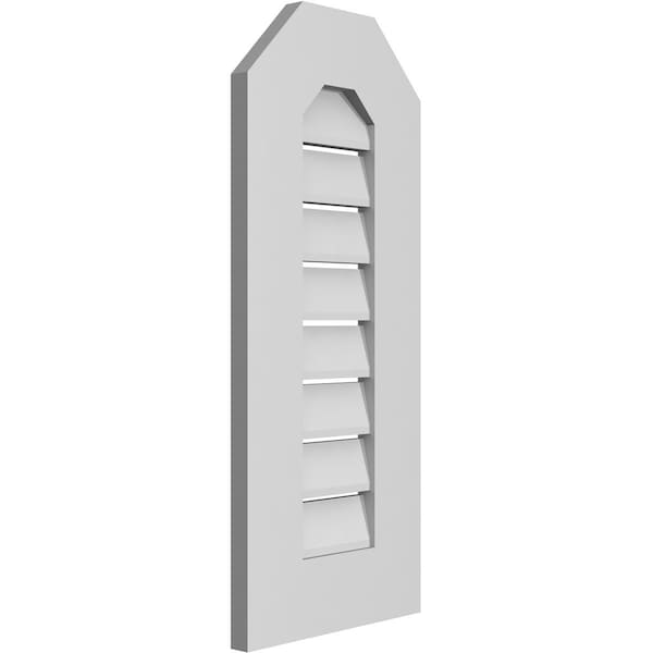 Ekena Millwork Octagonal Top Surface Mount PVC Gable Vent: Functional, w/ 3-1/2"W x 1"P Standard Frame, 12"W x 28"H - GVPOT12X2801SF