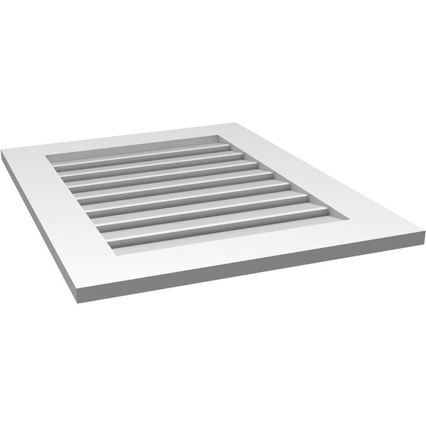 Ekena Millwork Vertical Surface Mount PVC Gable Vent: Functional, w/ 3-1/2"W x 1"P Standard Frame, 24"W x 30"H - GVPVE24X3001SF