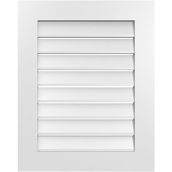 Ekena Millwork Vertical Surface Mount PVC Gable Vent: Functional, w/ 3-1/2"W x 1"P Standard Frame, 24"W x 30"H - GVPVE24X3001SF
