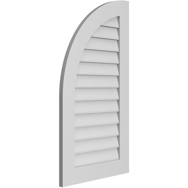Ekena Millwork Quarter Round Top Left Surface Mount PVC Gable Vent w/ 3-1/2"W x 1"P Standard Frame, 22"W x 40"H - GVPQL22X4001SN