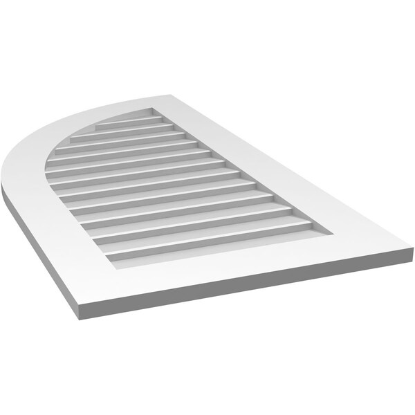 Ekena Millwork Quarter Round Top Left Surface Mount PVC Gable Vent w/ 3-1/2"W x 1"P Standard Frame, 22"W x 40"H - GVPQL22X4001SN