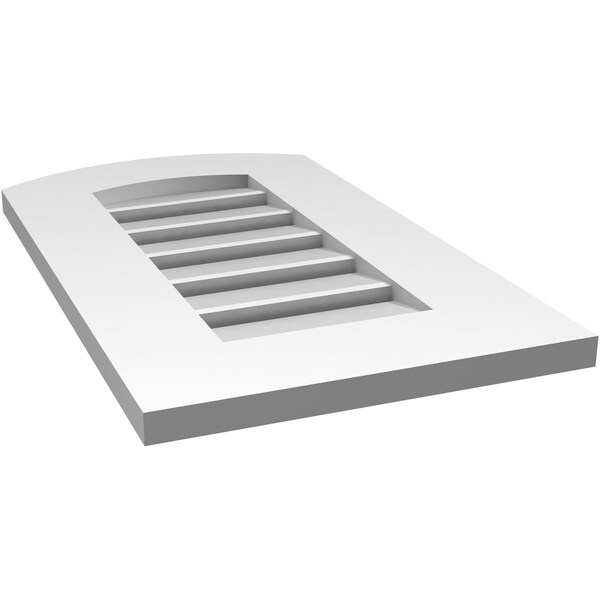 Ekena Millwork Arch Top Surface Mount PVC Gable Vent: Non-Functional, w/ 3-1/2"W x 1"P Standard Frame, 14"W x 22"H - GVPAR14X2201SN