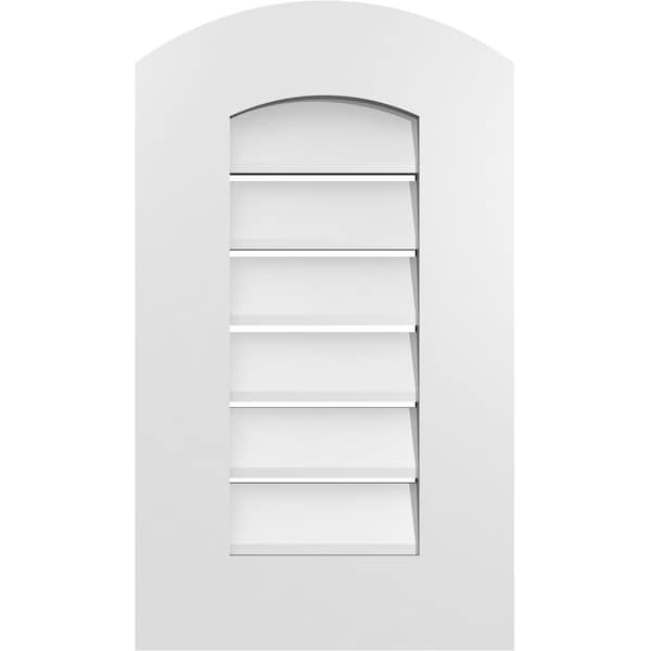 Ekena Millwork Arch Top Surface Mount PVC Gable Vent: Non-Functional, w/ 3-1/2"W x 1"P Standard Frame, 14"W x 22"H - GVPAR14X2201SN