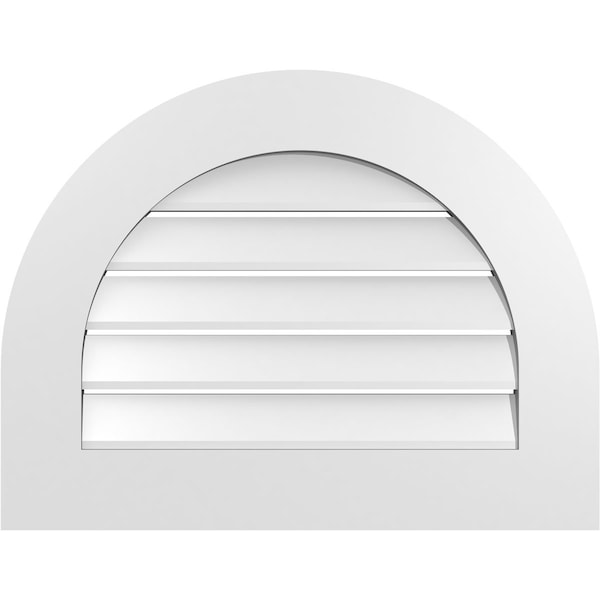 Ekena Millwork Round Top Surface Mount PVC Gable Vent: Functional, w/ 3-1/2"W x 1"P Standard Frame, 26"W x 20"H - GVPRT26X2001SF