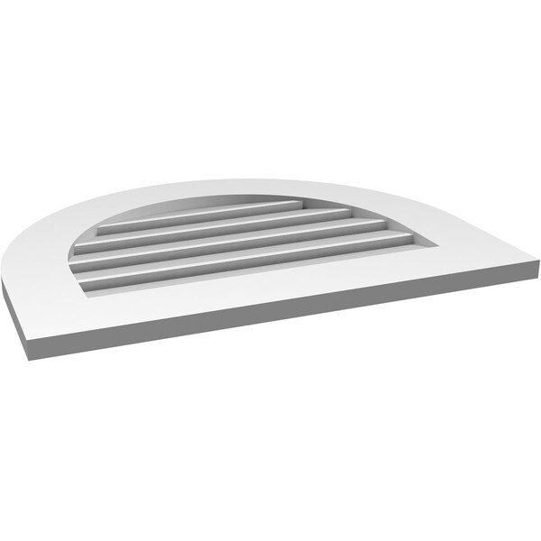 Ekena Millwork Round Top Surface Mount PVC Gable Vent: Functional, w/ 3-1/2"W x 1"P Standard Frame, 26"W x 20"H - GVPRT26X2001SF