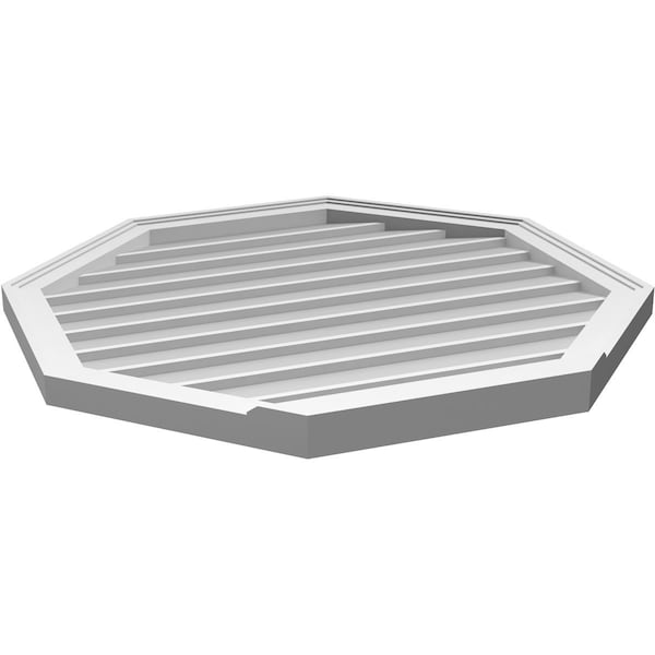 Ekena Millwork Octagonal Surface Mount PVC Gable Vent w/ 2"W x 2"P Brickmould Sill Frame, 32"W x 32"H - GVPOC32X3203SN
