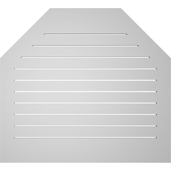 Ekena Millwork Octagonal Top Surface Mount PVC Gable Vent: Functional, w/ 3-1/2"W x 1"P Standard Frame, 42"W x 38"H - GVPOT42X3801SF