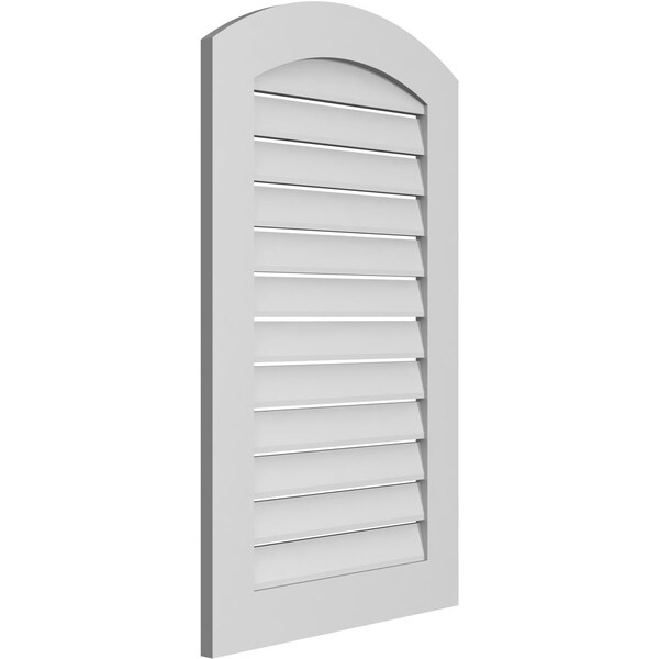 Ekena Millwork Arch Top Surface Mount PVC Gable Vent: Non-Functional, w/ 3-1/2"W x 1"P Standard Frame, 24"W x 38"H - GVPAR24X3801SN