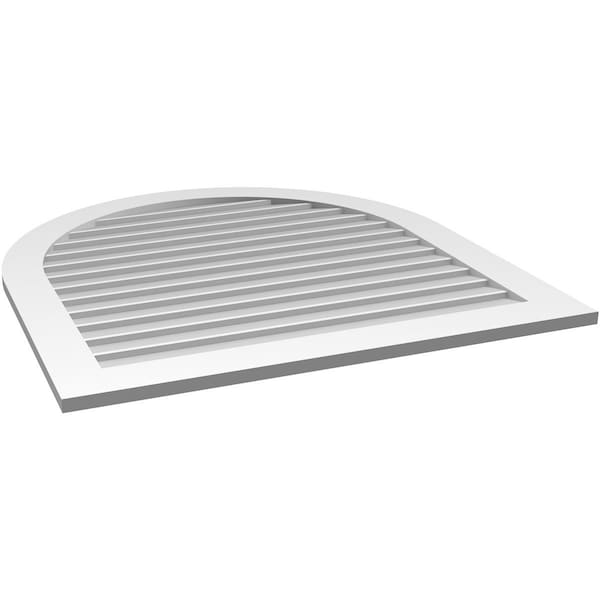 Ekena Millwork Round Top Surface Mount PVC Gable Vent: Non-Functional, w/ 3-1/2"W x 1"P Standard Frame, 40"W x 42"H - GVPRT40X4201SN