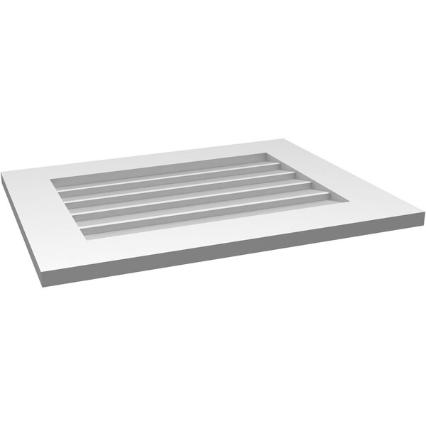 Ekena Millwork Vertical Surface Mount PVC Gable Vent: Non-Functional, w/ 3-1/2"W x 1"P Standard Frame, 26"W x 20"H - GVPVE26X2001SN