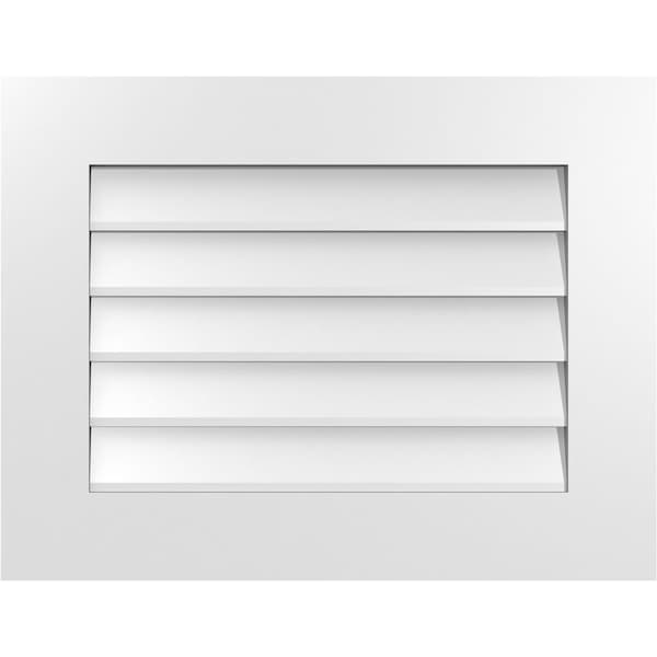 Ekena Millwork Vertical Surface Mount PVC Gable Vent: Non-Functional, w/ 3-1/2"W x 1"P Standard Frame, 26"W x 20"H - GVPVE26X2001SN