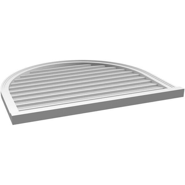 Ekena Millwork Round Top Surface Mount PVC Gable Vent w/ 2"W x 2"P Brickmould Sill Frame, 40"W x 34"H - GVPRT40X3403SN
