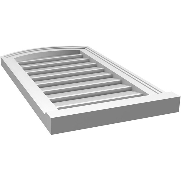 Ekena Millwork Arch Top Surface Mount PVC Gable Vent w/ 2"W x 2"P Brickmould Sill Frame, 16"W x 26"H - GVPAR16X2603SN