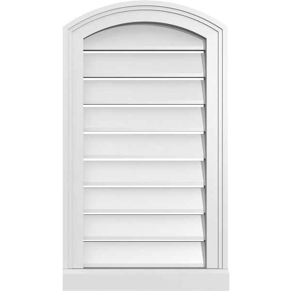Ekena Millwork Arch Top Surface Mount PVC Gable Vent w/ 2"W x 2"P Brickmould Sill Frame, 16"W x 26"H - GVPAR16X2603SN