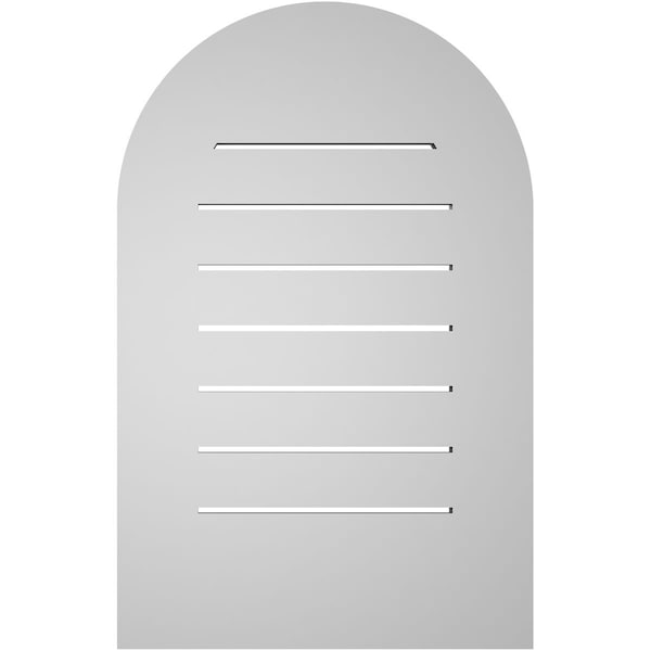 Ekena Millwork Round Top Surface Mount PVC Gable Vent: Functional, w/ 3-1/2"W x 1"P Standard Frame, 18"W x 28"H - GVPRT18X2801SF