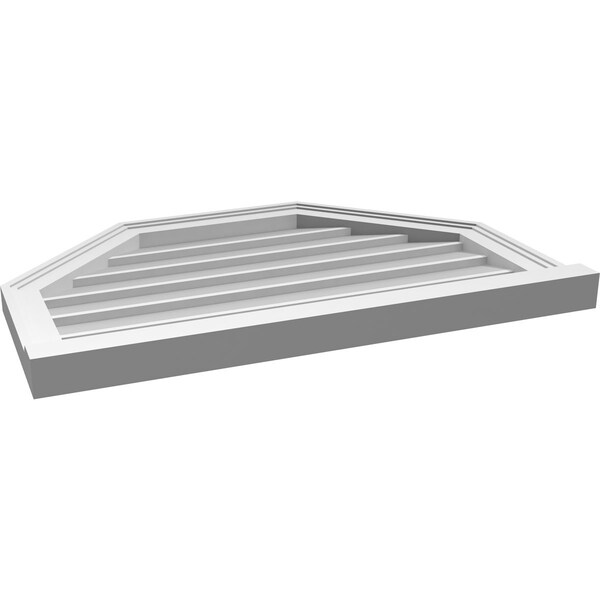 Ekena Millwork Octagonal Top Surface Mount PVC Gable Vent w/ 2"W x 2"P Brickmould Sill Frame, 30"W x 20"H - GVPOT30X2003SN