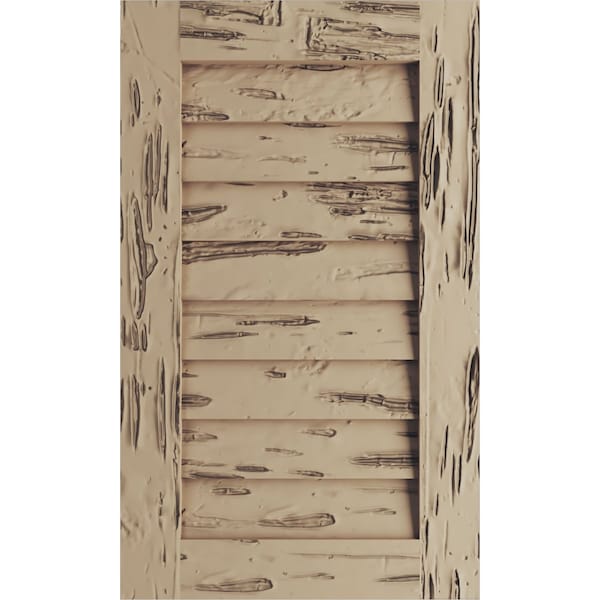 Ekena Millwork Timberthane Pecky Cypress Vertical Faux Wood Non-Functional Gable Vent, Primed Tan, 16"W x 48"H - GVURVE16X48DPCPR