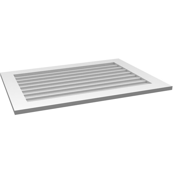 Ekena Millwork Vertical Surface Mount PVC Gable Vent: Non-Functional, w/3-1/2"W x 1"H, Standard Frame, 40"W x 28"H - GVPVE40X2801SN