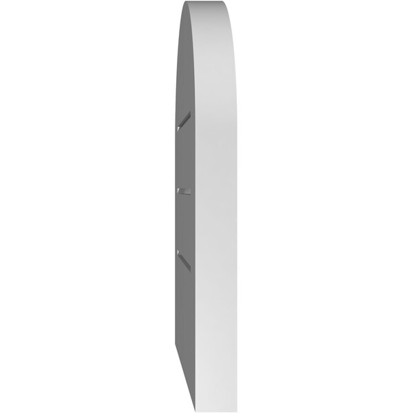 Ekena Millwork Round Top Surface Mount PVC Gable Vent: Functional, w/ 2"W x 1-1/2"P Brickmould Frame, 12"W x 16"H - GVPRT12X1602SF