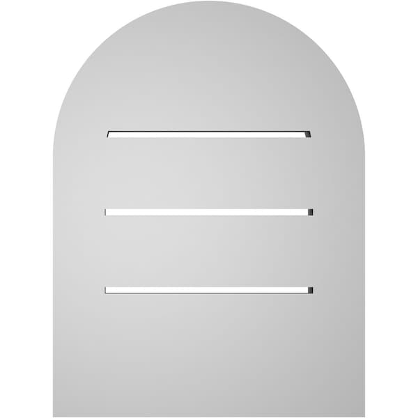 Ekena Millwork Round Top Surface Mount PVC Gable Vent: Functional, w/ 2"W x 1-1/2"P Brickmould Frame, 12"W x 16"H - GVPRT12X1602SF