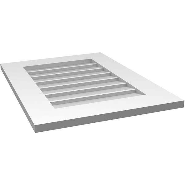 Ekena Millwork Vertical Surface Mount PVC Gable Vent: Non-Functional, w/ 3-1/2"W x 1"P Standard Frame, 20"W x 26"H - GVPVE20X2601SN