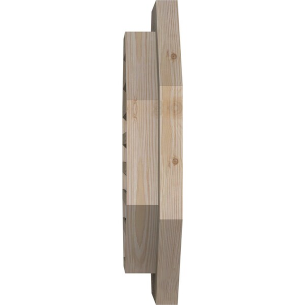Ekena Millwork Octagonal Gable Vent Unfinished, Functional, Pine Gable Vent w/ Brick Mould Face Frame, 20"W x 20"H - GVWOC20X2000SFUPI