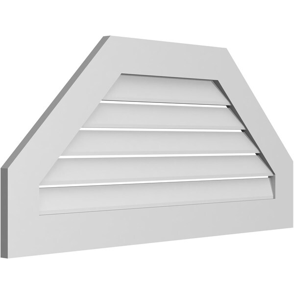 Ekena Millwork Octagonal Top Surface Mount PVC Gable Vent: Functional, w/ 3-1/2"W x 1"P Standard Frame, 42"W x 20"H - GVPOT42X2001SF