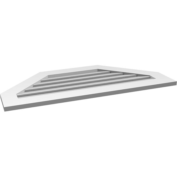 Ekena Millwork Octagonal Top Surface Mount PVC Gable Vent: Functional, w/ 3-1/2"W x 1"P Standard Frame, 42"W x 20"H - GVPOT42X2001SF