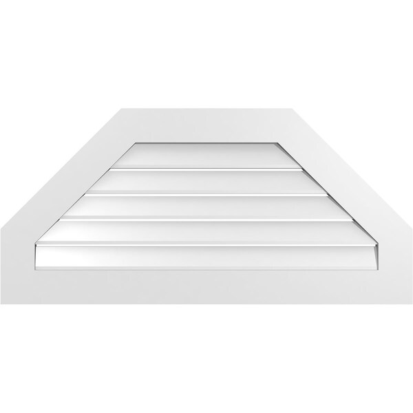 Ekena Millwork Octagonal Top Surface Mount PVC Gable Vent: Functional, w/ 3-1/2"W x 1"P Standard Frame, 42"W x 20"H - GVPOT42X2001SF