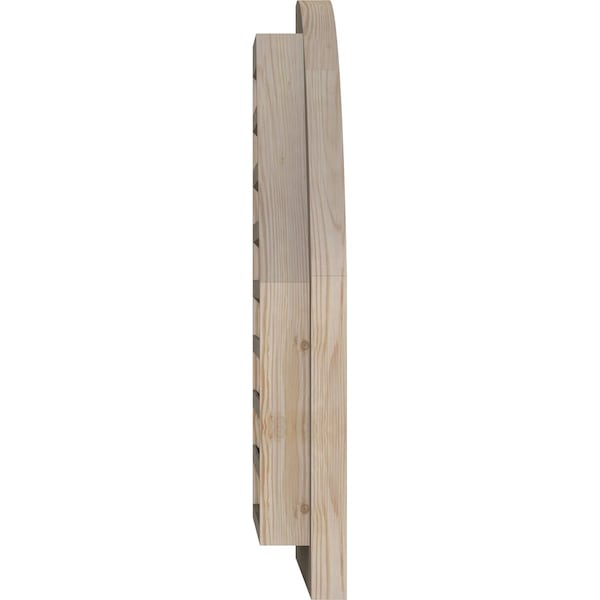 Ekena Millwork Quarter Round Top Left Unfinished, Functional, Pine Gable Vent w/Brick Mould Face Frame, 06"W x 20"H - GVWQL06X2000SFUPI