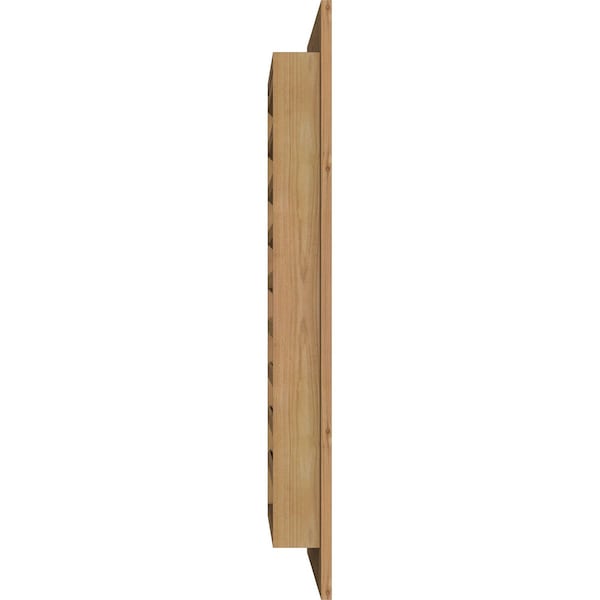 Ekena Millwork Vertical Gable Vent Functional, Western Red Cedar Gable Vent w/ 1" x 4" Flat Trim Frame, 16"W x 24"H - GVWVE16X2401SFUWR