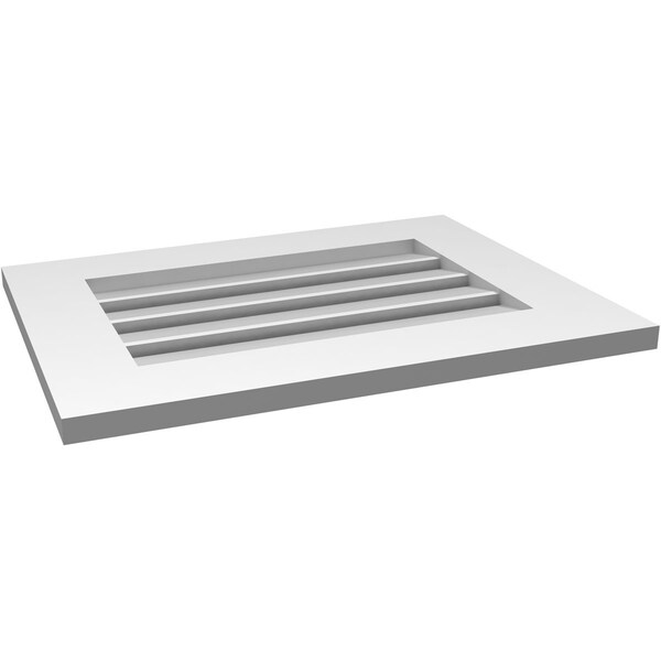 Ekena Millwork Vertical Surface Mount PVC Gable Vent: Functional, w/ 3-1/2"W x 1"P Standard Frame, 24"W x 18"H - GVPVE24X1801SF