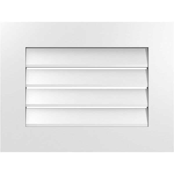 Ekena Millwork Vertical Surface Mount PVC Gable Vent: Functional, w/ 3-1/2"W x 1"P Standard Frame, 24"W x 18"H - GVPVE24X1801SF