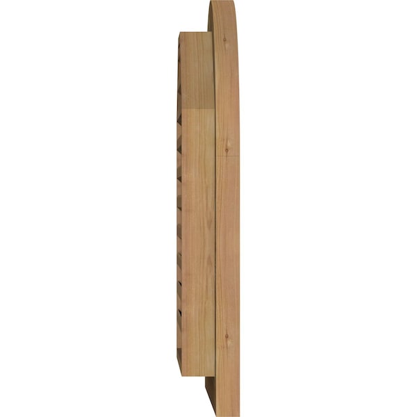 Ekena Millwork Round Top Gable Vent Functional, Western Red Cedar Gable Vent w/ Brick Mould Face Frame, 16"W x 36"H - GVWRT16X3600RFUWR