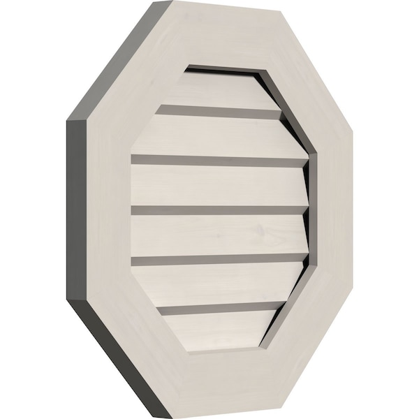 Ekena Millwork Octagonal Gable Vnt Non-Functional Western Red Cedar Gable Vnt w/Decorative Face Frame, 18"W x 18"H - GVWOC18X1802SDPWR